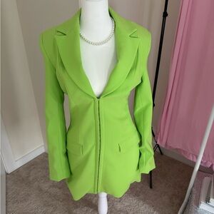 Zara lime green blazer dress